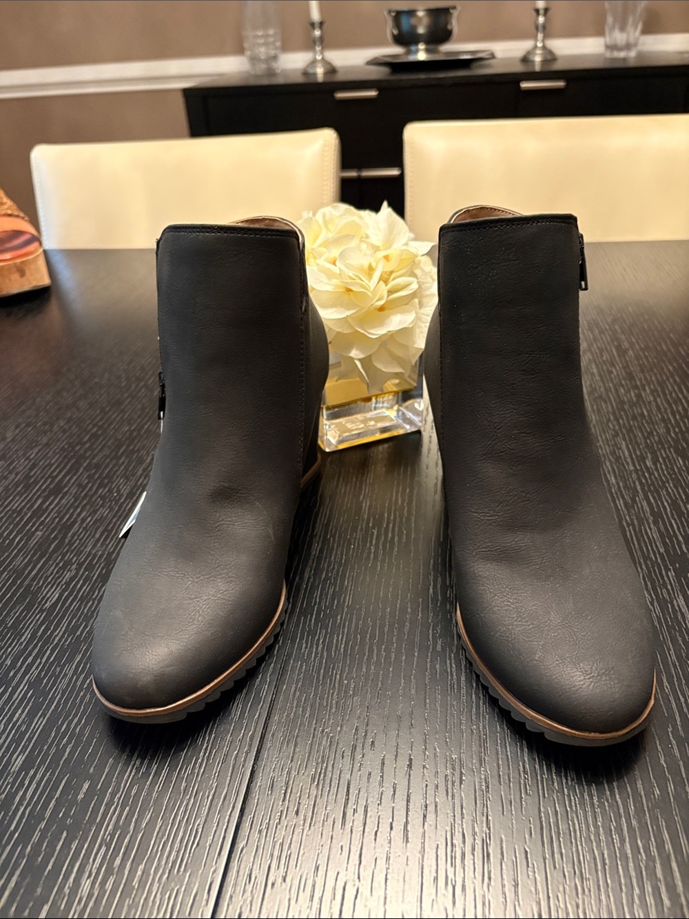 SOUL Naturalizer Black Side-Zip Ankle Booties
